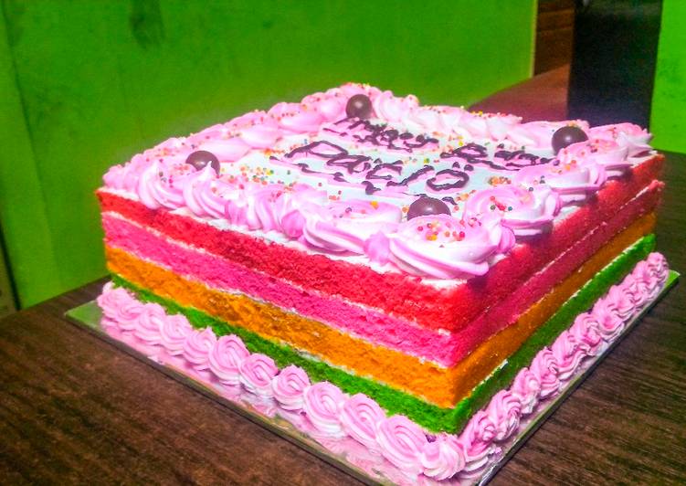 Steamed Rainbow cake moiiiisst.