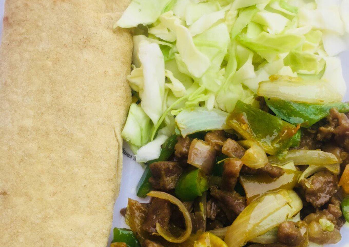 Homemade Flour Tortillas And Beef Fajitas