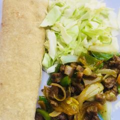 Homemade Flour Tortillas And Beef Fajitas A picture of Homemade Flour Tortillas And Beef Fajitas.