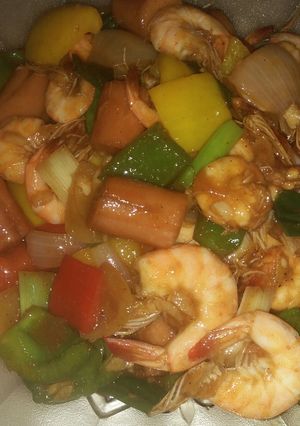 Foto resep Sosis Udang masak Asam Manis