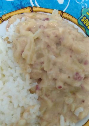 Foto resep Rice Carbonara no cheese