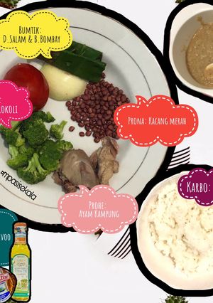 Foto resep Menu MPASI 6M+ (nasi+ tauge+ ayam+ brokoli+ kacang merah)