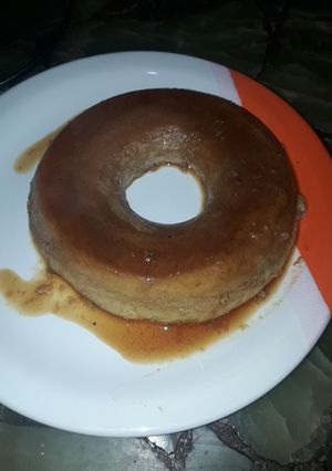 Una foto de Flan de banana
