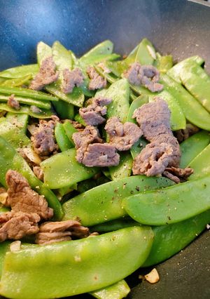 Hình của món Đậu Hà Lan Xào Thịt Bò.
