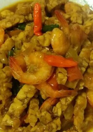 Foto resep Oseng tempe udang pedas manis