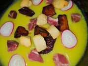 Una foto de crema de rabanitos