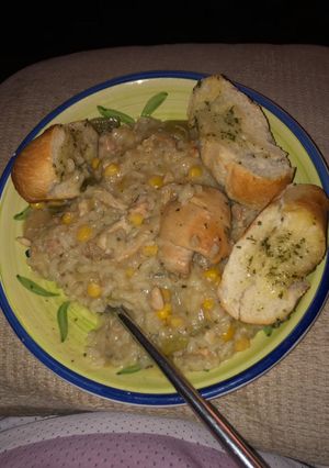 A picture of Chicken casserole cooked in slow cooker.