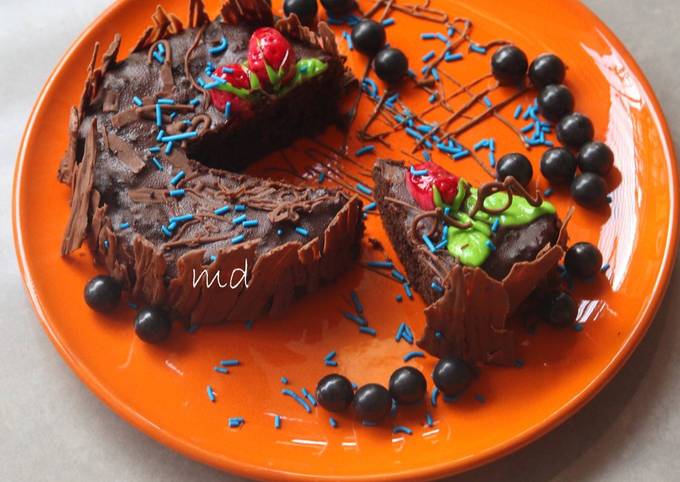 Recipe of Homemade #Baking Chocolate cake with chocolate tree bark structure