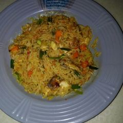 Jellope Rice with fish A picture of Jellope Rice with fish.