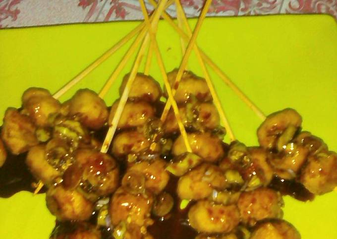 Anti Ribet, Membuat Sate Pentol bumbu kecap Enak