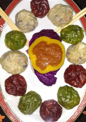 A picture of Veg Colorful Momos.