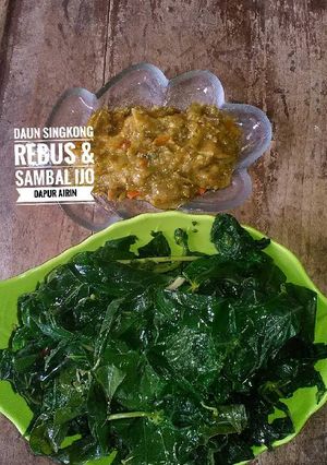 Foto resep Daun singkong rebus dan sambel ijo