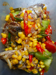 Foto resep Tumis Jagung Ikan asin peda