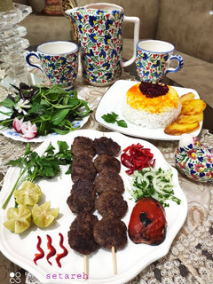 عکسی از دستور کباب تابه ای تسبیحی دودی