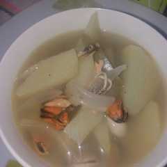 Una foto de Sopa de mariscos