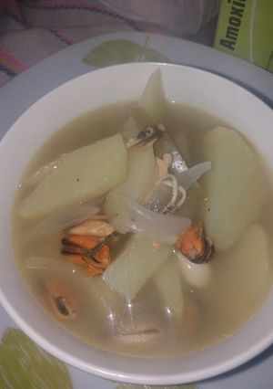 Una foto de Sopa de mariscos