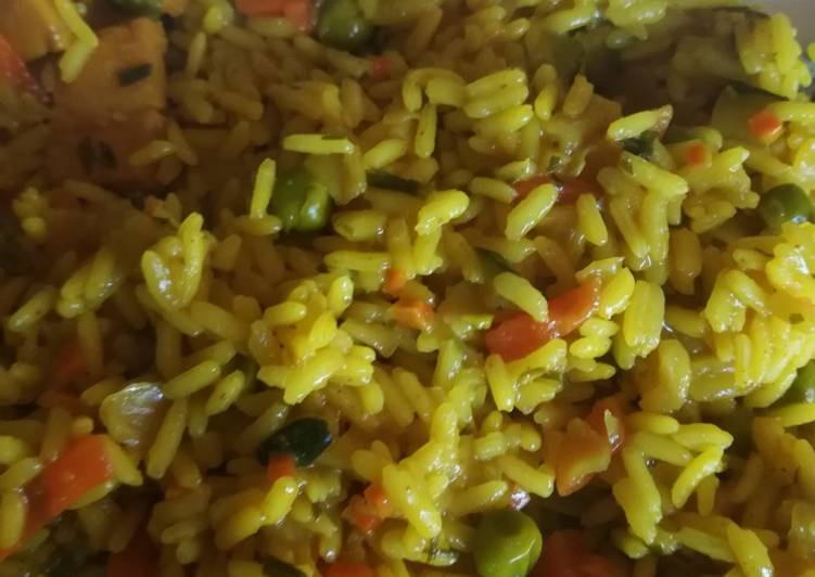 Arroz al curry con pollo