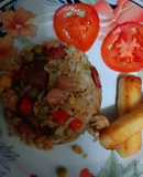 Arroz mixto sin cebolla