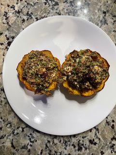 A picture of Stuffed Acorn Squash.