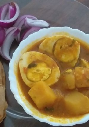 A picture of Egg n potato curry#Festivecontest-Mombasa #Authors marathon.