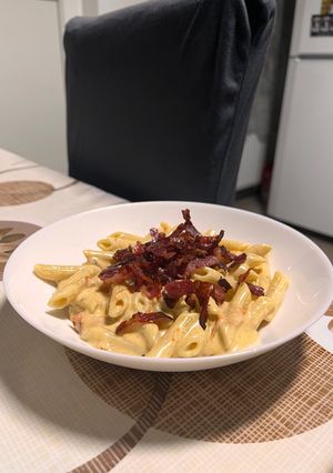 O poză a rețetei Penne cu Bacon și Roșii.