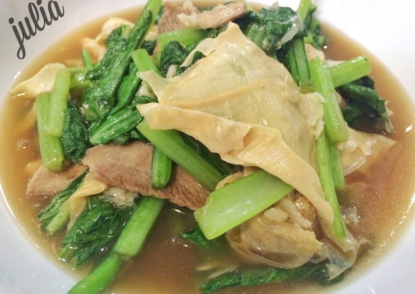 Tumis Sawi Hijau & Kembang Tahu