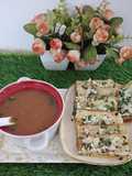 Tomato soup with cheese garlic bread