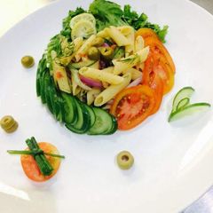 A picture of Penne Pasta salad.