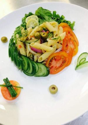 A picture of Penne Pasta salad.