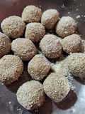 Bombones de mantequilla de maní y coco rallado (sin gluten)