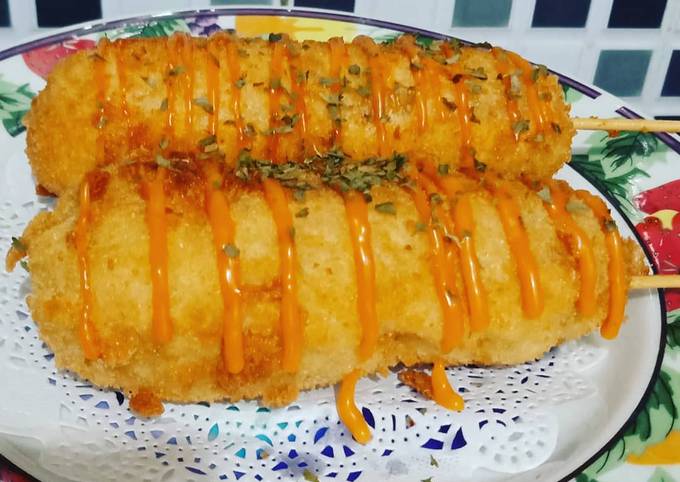 Cara Gampang Menyiapkan Mozzarella corndog by @dapurAmi yang Menggugah Selera