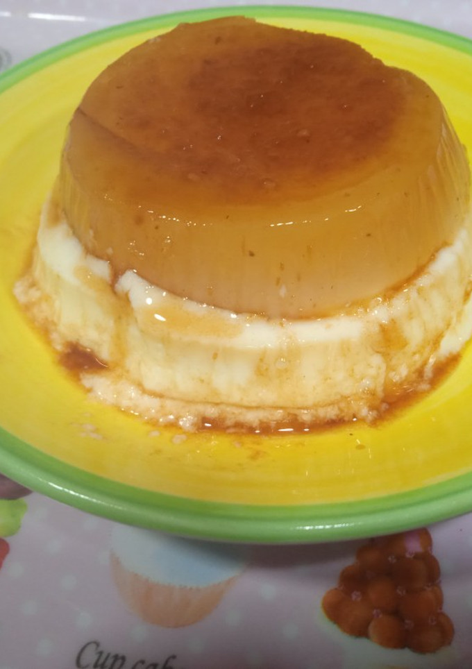 Una foto de Flan de queso y membrillo