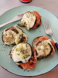 Una foto de Timbal Verduras con Mozzarella al Microondas