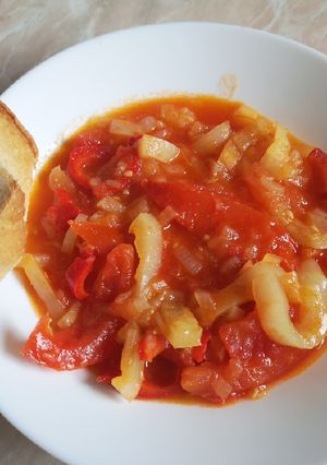 Lecsó egyszerűen recept fotója