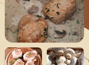 Une photo de Paupiettes de dinde, crème et champignons au cookeo