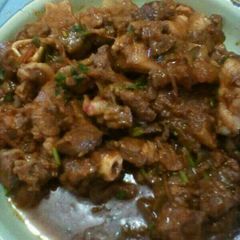 A picture of Dry mbuzi fry.