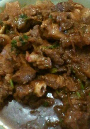 A picture of Dry mbuzi fry.