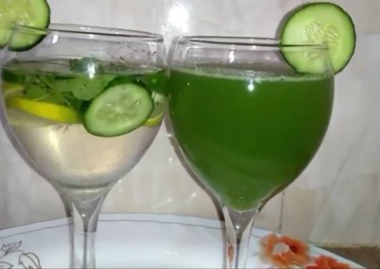 Cucumber juice and refreshing water