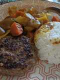 Japanese curry with beef patty