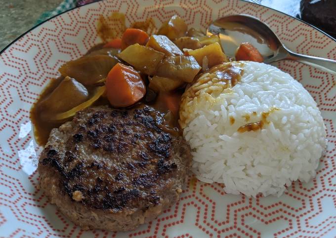 Japanese curry with beef patty