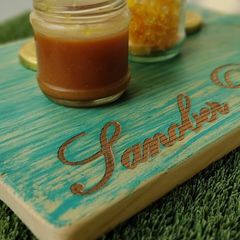 A picture of Homemade crunch and caramel sauce.