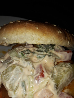 A picture of Chunky Sriracha burger sauce.