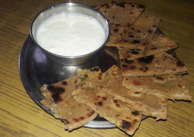 How to Prepare Favorite Onion paratha with curd