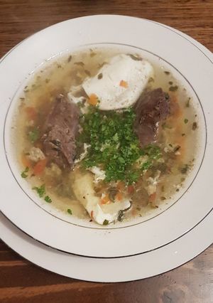 Una foto de Sopa de verduras con panita de pollo