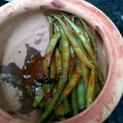 Smoked Cluster beans A picture of Smoked Cluster beans.