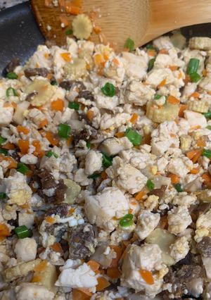 A picture of Low-carb Fried Riced Tofu (Japanese Iri-Tofu).