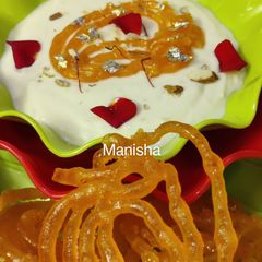 Jalebi with Rabdi A picture of Jalebi with Rabdi.