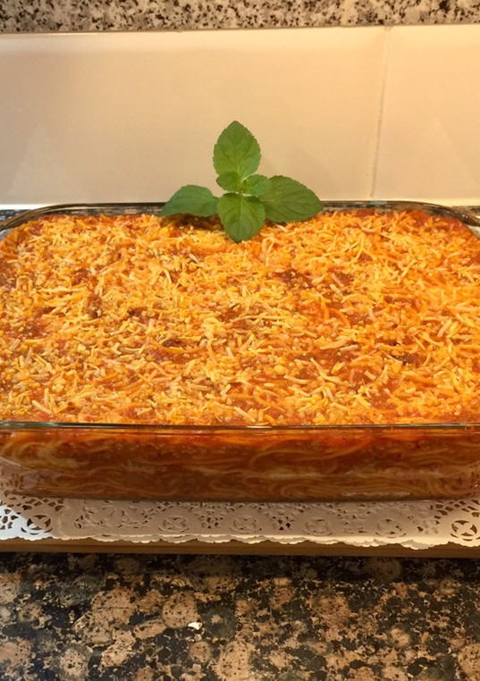 Una foto de Espagueti a la Boloñesa rellenos de queso