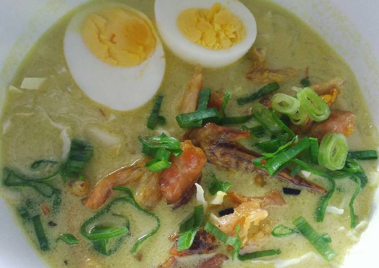 Bagaimana Membuat Soto ayam kuah santan, Bikin Ngiler