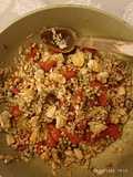 Grano saraceno con merluzzo e olive taggiasche